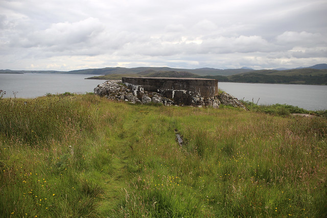 Old World War II structure beside Loch Ewe
