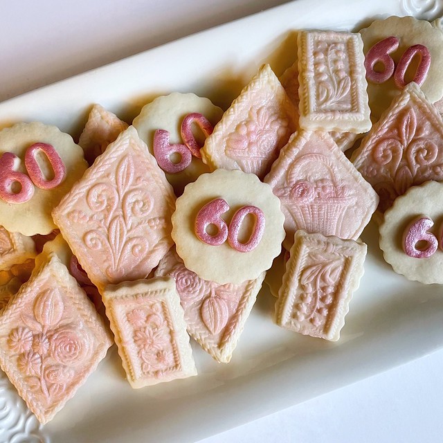 60th birthday molded cookies