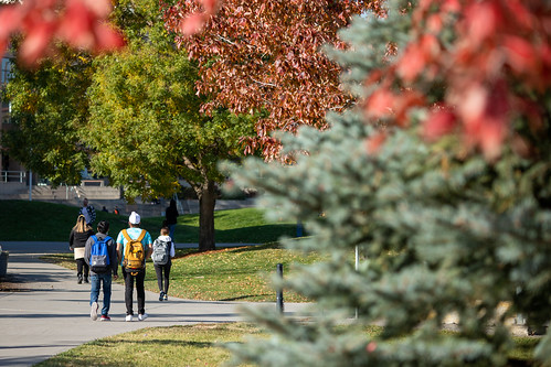 Fall: Students walking on campus