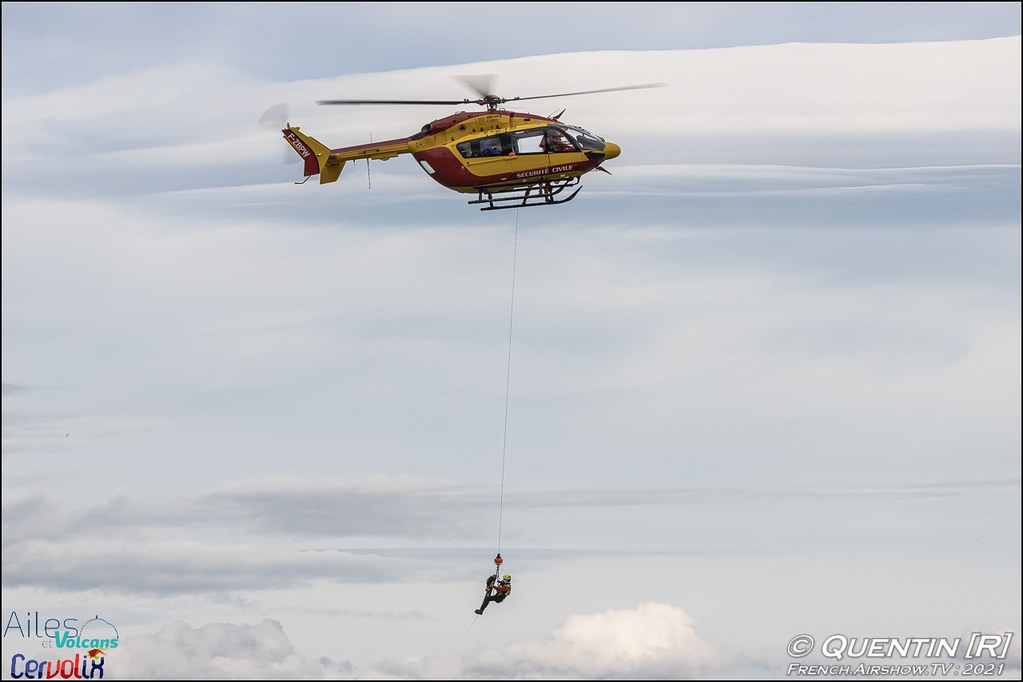 Hélicoptère EC145 Dragon 63 Securite Civile Ailes et Volcans Cervolix Issoire Meeting Aerien 2021