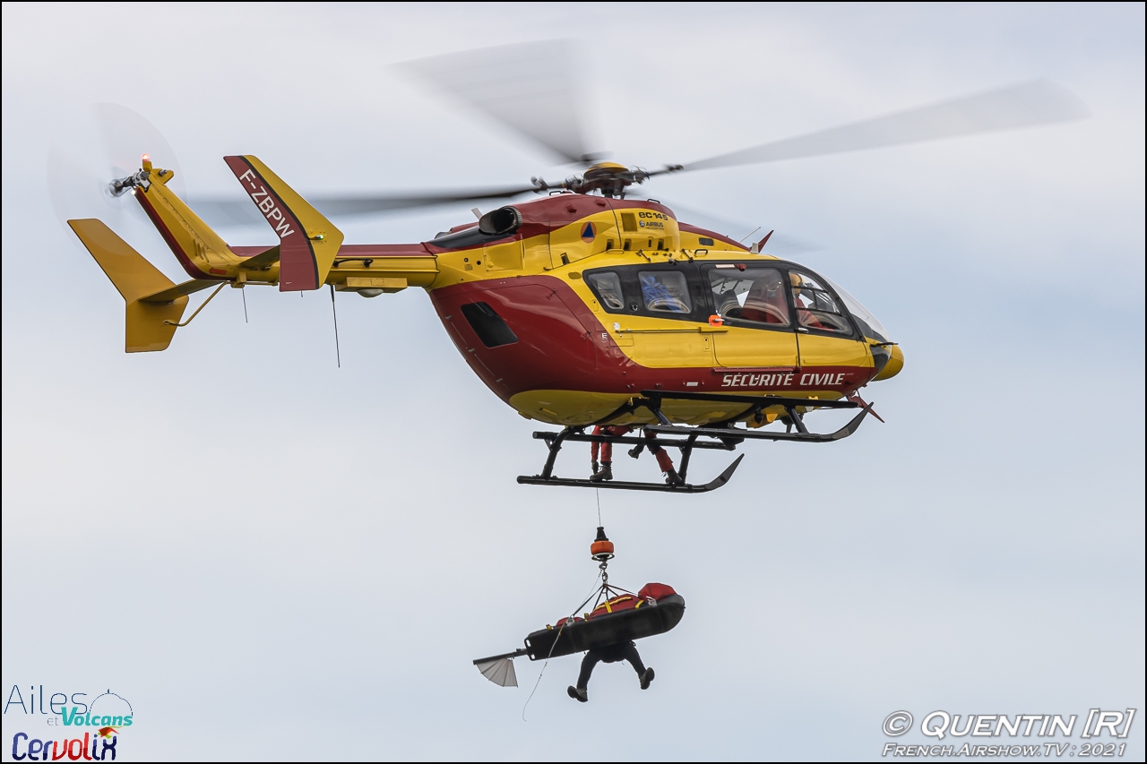 Hélicoptère EC145 Dragon 63 Securite Civile Ailes et Volcans Cervolix Issoire 2021