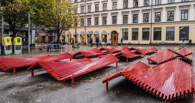 Strange benches, Östermalmstorg, Stockholm