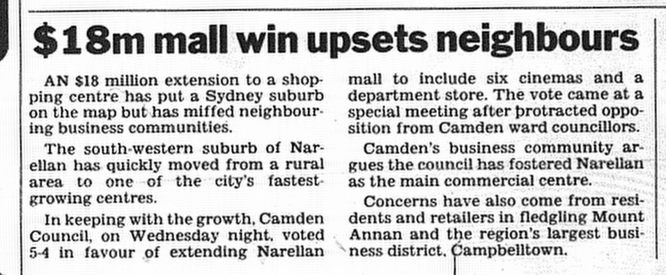 Narellan Town Centre December 20 1996 daily telegraph 14