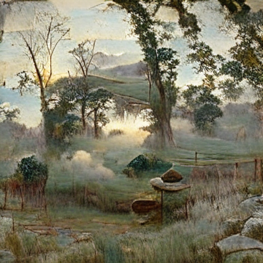 'a morning landscape by William Gear' Visions of AI v2 Text-to-Image
