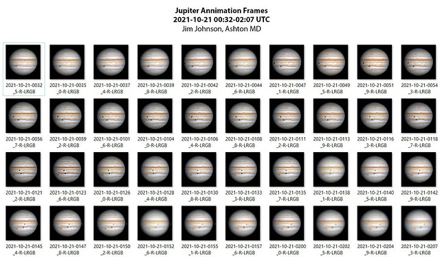 Jupiter - 2021-10-21 00:32-02:07 UTC - Animation Frames