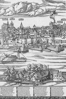Ausschnitt der Kölner Stadtansicht von Anton Woensam, 1531, mit St. Maria in Lyskirchen