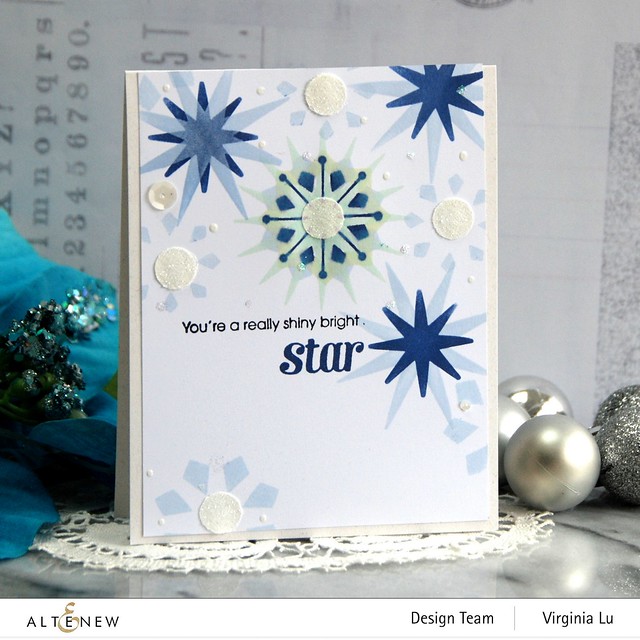 Altenew-Fancy Star Builder StampStencil Set-Jewel Tones Crisp Dye Ink Oval Set-Frozen Delights Crisp Dye Ink Oval Set