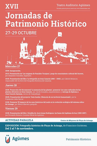 Cartel y programación de las XVII Jornadas de Patrimonio Histórico de Agüimes