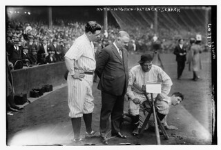 [Babe Ruth, New York AL, John McGraw, Nick Altrock and Al Schact, Washington AL, 10/10/1923 (baseball)] (LOC)