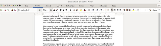 LibreOffice Tabbed Compact user interface (Fedora)
