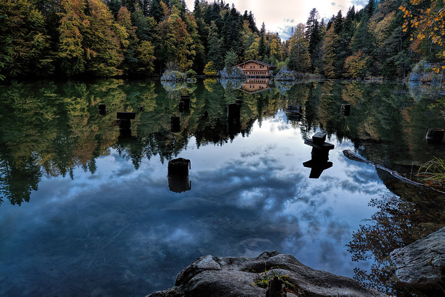 Berglsteiner See im letzten Licht des Tages