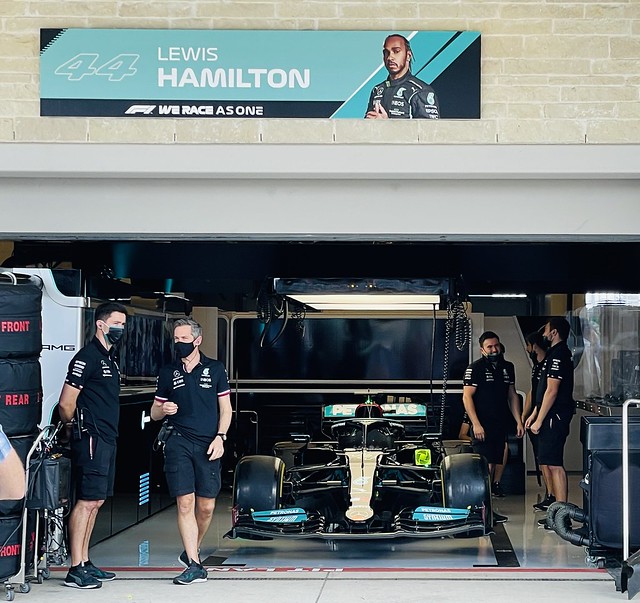 Lewis Hamilton's #44 in the Paddock at COTA