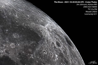 The Moon - 2021-10-20 03:26 UTC - Crater Thales