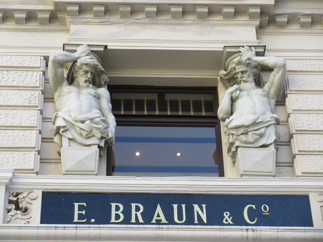 Sign and art nouveau telemones, E. Braun & Co., Graben, Vienna, Austria