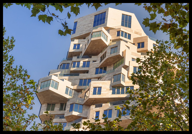 Futuristic apartment building the Valley, Amsterdam zuidas