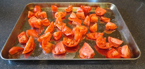 Roasted Tomatoes Ready for the Oven