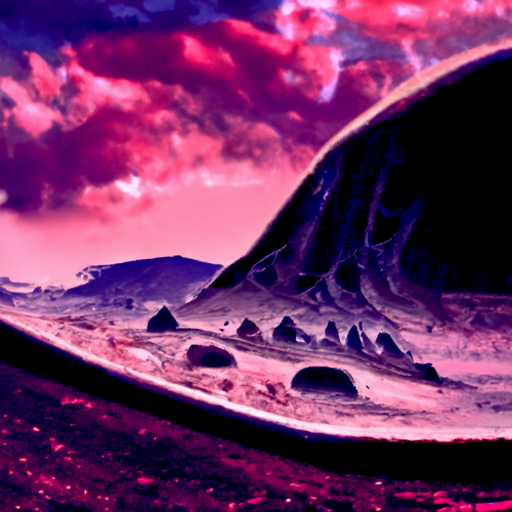 'an alien landscape' Multi-Perceptor CLIP Guided Diffusion Text-to-Image