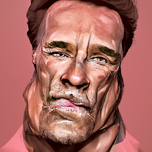 'Arnold Schwarzenegger | trending on ArtStation' Multi-Perceptor CLIP Guided Diffusion Text-to-Image