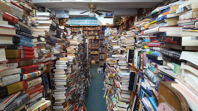 The most unique bookstore I've ever seen. Every square foot is occupied by at least 3  or 4 layers of books. Getting to the ones buried underneath is next to impossible. For every book purchased, 10 more replace it!  Nyack, NY. June 2021