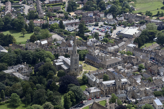 Oundle aerial image - St Peter's Church