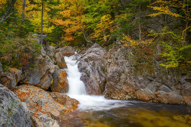 Glen Ellis Falls in the White Mountains of New Hampshire in autumn