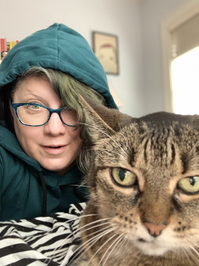 Taking a selfie with my cat Olive