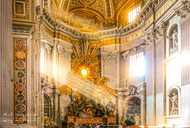 Altar of the Chair of St. Peter by Bernini, St. Peter's Basilica, Vatican City, Rome, Italy
