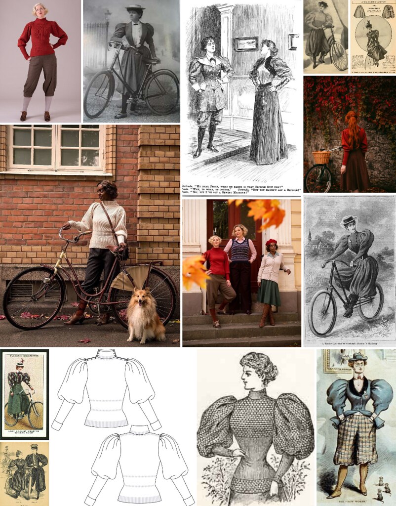 emmy design sweden, emmy design edwardian, edwardian cycling sweater, edwardian cycling costume, edwardian bicycle, autumn bicycle, tweed ride