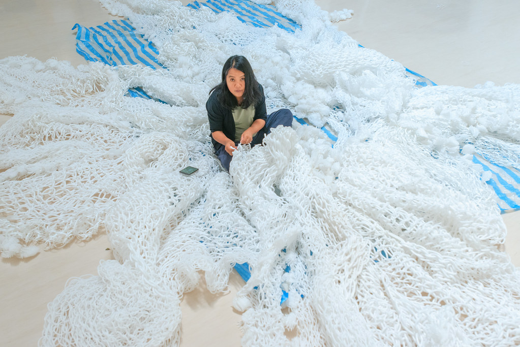 安聖惠將部落編織文化改編創作，她的作品就是她的根。攝影：林宏龍