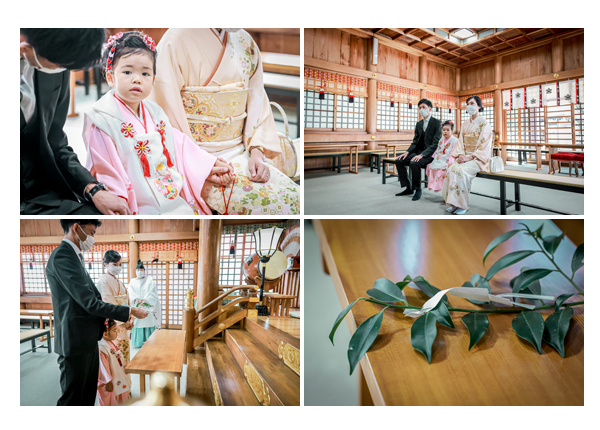 片山八幡神社で七五三　ご祈祷場も撮影可能