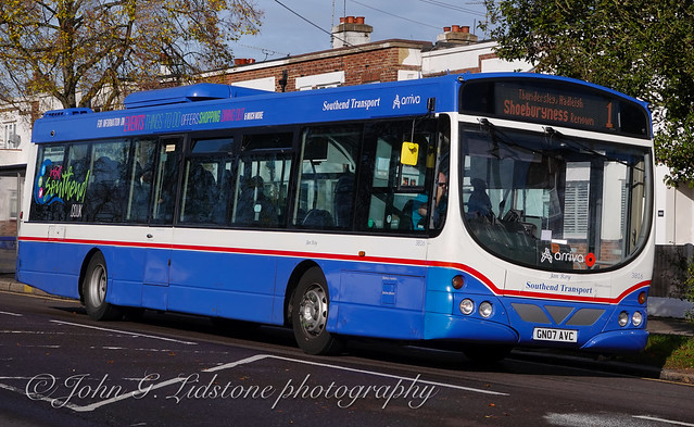 Arriva Kent Thameside (Southend) heritage Southend Transport heritage livery Volvo B7RLE / Wright Eclipse Urban 3816, GN07 AVC