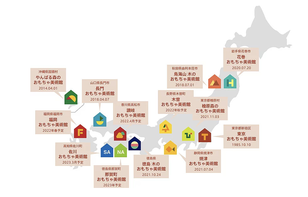 日本木玩具美術館分佈圖