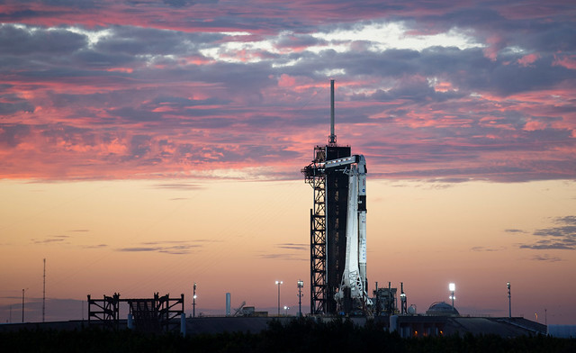 The SpaceX Crew Dragon Endurance at the launch pad