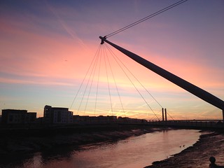 The River Usk in Newport at sunrise