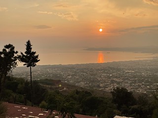 Sunset over Naples Bay from Mt Vesuvius
