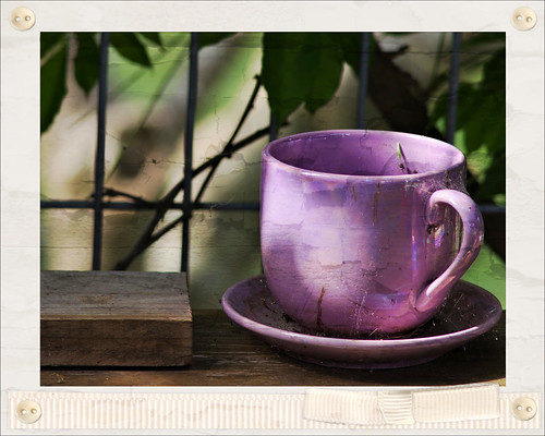 Purple cup and saucer | by No Neg