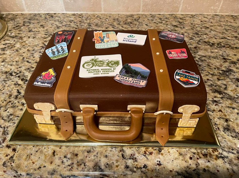 Groom's Suit Case Cake by Lil’ Lady Cakery