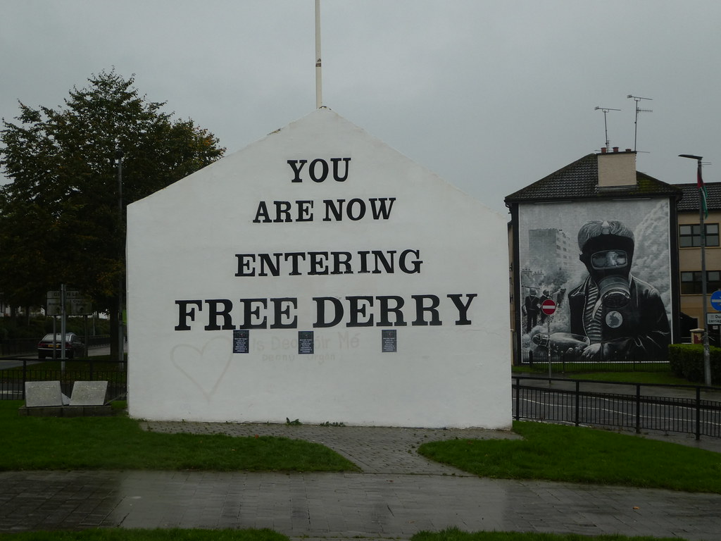 The Free Derry sign in the Bogside district of the city