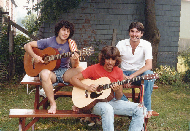 Yes, it's the Three Amigos. Taken by my Dad in our back yard, it features two friends who were in the band 