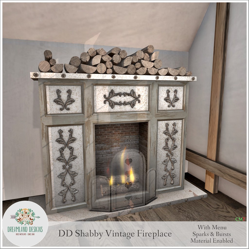 DD Shabby Vintage Fireplace Ad