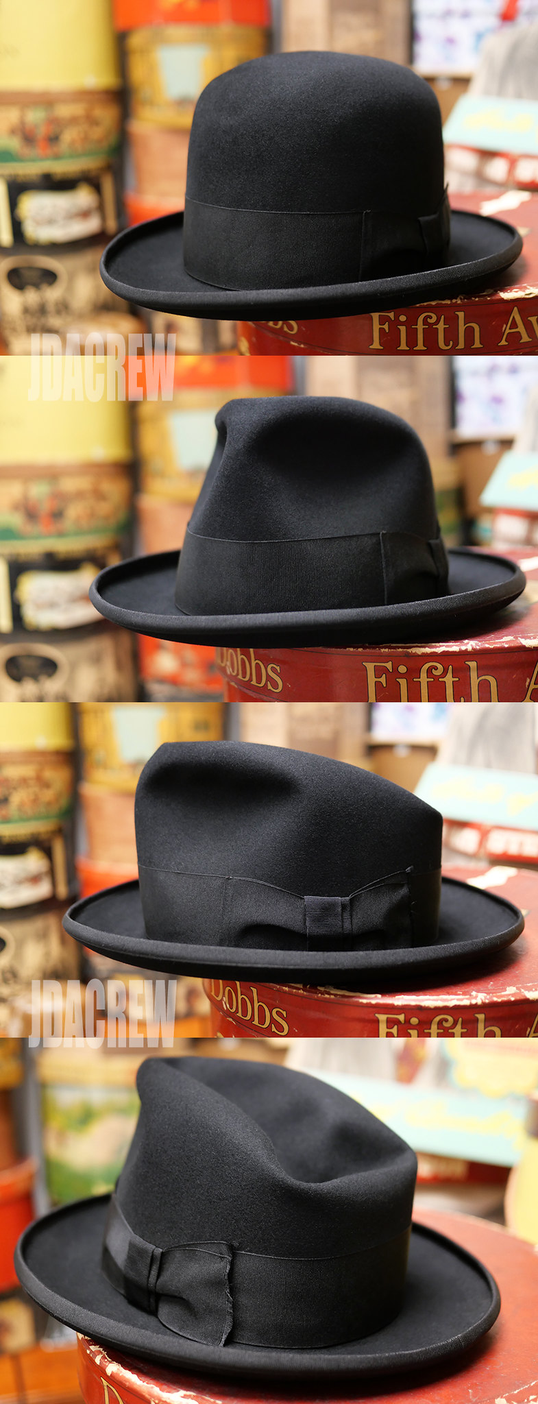 DUNLAP 1950s ダンラップ ホンブルグ ブラック ヴィンテージハット 帽子 通販