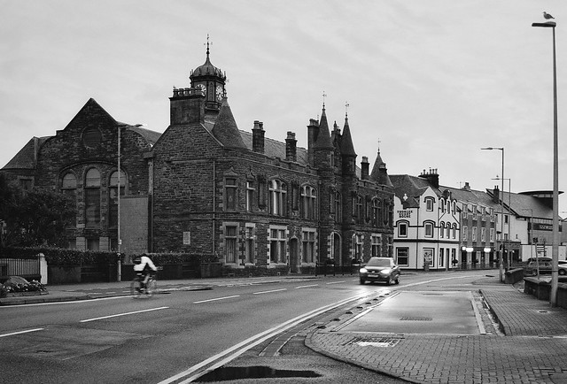 Town Hall, Stornoway, Isle of Lewis, Scotland, UK B&W