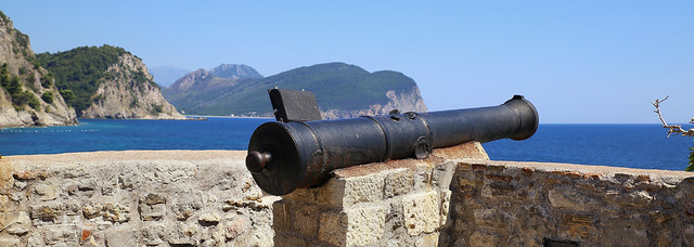 Historic gun walls of Kastio Castle in Petrovac