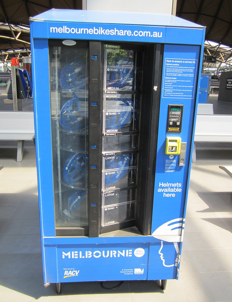 Melbourne Bike Share - helmet vending machine (2011)