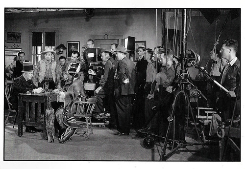W.C. Fields, Fuzzy Knight and Eddie Cline on the set of My Little Chickadee (1940)