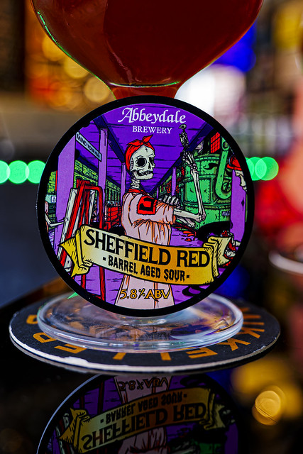 Beer Tap Label (Abbeydale's Sheffield Red - 5.8% Barrel Aged Sour Similar to a Flemish Red) The Broken Seal Tap Room ( Panasonic DC-S1 &  Lumix S 24-105mm F4)