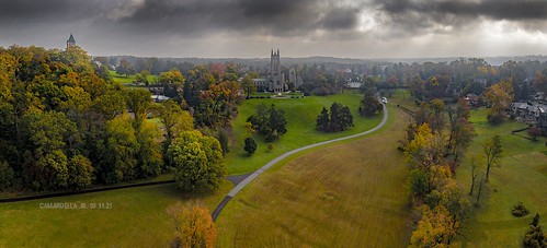 drone dronephotography brynathyn autumn halloween cloudsstormssunsetssunrises clouds cloudsandsky dronephotos brynathyncathedral fallfoliage fallcolors october montgomerycounty montgomerycountypa pennsylvania stormclouds mist