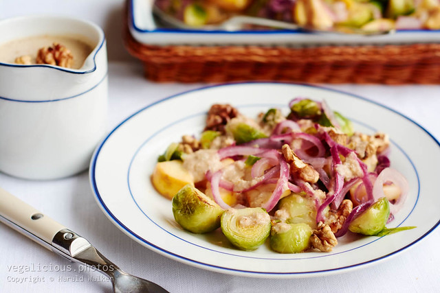 Brussels Sprouts with Apples and Red Onions