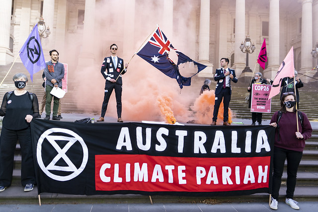 Australia: Climate Pariah - Flag Burning Action