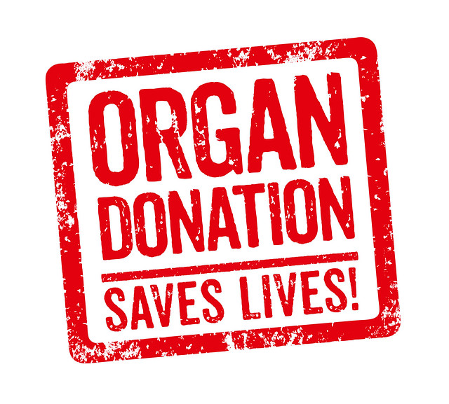 A red stamp on a white background - Organ donation